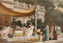 Gustave R Boulanger A Summer Repast at the House of Lucullus large oil painting by Boulanger - 1517916