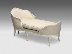 Gustavian Distressed White Paint Linen Swedish Daybed Sweden 20th c  - 4139138
