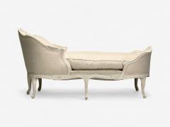 Gustavian Distressed White Paint Linen Swedish Daybed Sweden 20th c  - 4139139
