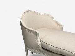 Gustavian Distressed White Paint Linen Swedish Daybed Sweden 20th c  - 4139140