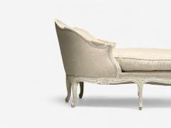 Gustavian Distressed White Paint Linen Swedish Daybed Sweden 20th c  - 4139141