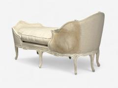 Gustavian Distressed White Paint Linen Swedish Daybed Sweden 20th c  - 4139145