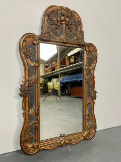 Gustavian Italian Wall Console Mirror Cornucopia Motif Parcel Gilt Decorated - 2989555