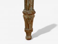 Gustavian Louis XI Painted Wood Marble Demilune Console Table France 1780 - 4102768