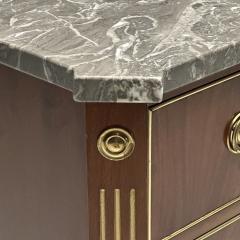 Gustavian Louis XVI Style Commode Marble Brass Sweden 1960s - 3642225