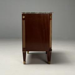 Gustavian Louis XVI Style Commode Marble Brass Sweden 1960s - 3642230