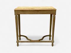 Gustavian Louis XVI Style Console Tables Distressed Grey Wood Marble France - 3976900