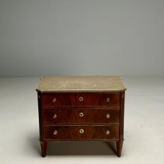 Gustavian Louis XVI Style Small Swedish Chest Brass Marble Sweden 1970s - 3636167