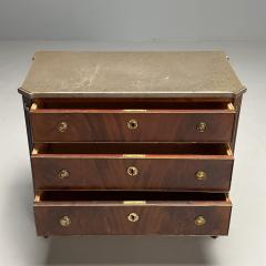 Gustavian Louis XVI Style Small Swedish Chest Brass Marble Sweden 1970s - 3636168