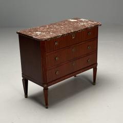 Gustavian Louis XVI Style Swedish Commode Mahogany Marble Sweden 1950s - 3639884