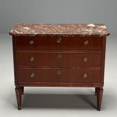 Gustavian Louis XVI Style Swedish Commode Mahogany Marble Sweden 1950s - 3639885