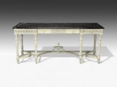 Gustavian Louis XVI Style White Painted Console Table France Marble 1910 - 4263522