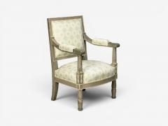 Gustavian Lounge Chairs Grey Paint Decorated Fabric Sweden 19th c  - 4709731
