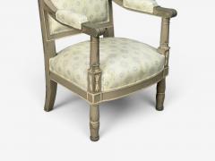Gustavian Lounge Chairs Grey Paint Decorated Fabric Sweden 19th c  - 4709733