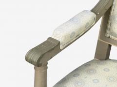 Gustavian Lounge Chairs Grey Paint Decorated Fabric Sweden 19th c  - 4709734
