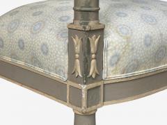 Gustavian Lounge Chairs Grey Paint Decorated Fabric Sweden 19th c  - 4709737