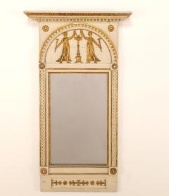 Gustavian Mirror with Old Plate and Enamel Paint Sweden circa 1820 - 2958669