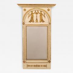 Gustavian Mirror with Old Plate and Enamel Paint Sweden circa 1820 - 2962761