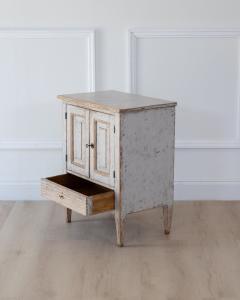 Gustavian Nightstand in Light Grey Paint circa 1830 - 4791608
