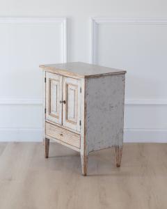 Gustavian Nightstand in Light Grey Paint circa 1830 - 4791612