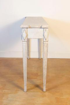 Gustavian Period 1810s Swedish Gray Painted Console Table with Carved Garlands - 4271395