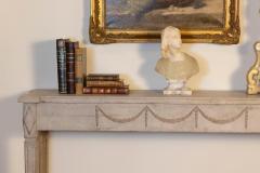 Gustavian Period 1810s Swedish Gray Painted Console Table with Carved Garlands - 4271398