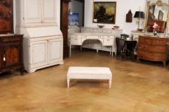 Gustavian Style 1900s Swedish Footstool with Carved Rosettes and Tapered Legs - 3588000