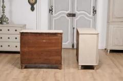 Gustavian Style 19th Century Painted Chests with Carved Diamond Motifs a Pair - 3564749