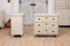 Gustavian Style 19th Century Painted Chests with Carved Diamond Motifs a Pair - 3564751