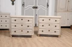 Gustavian Style 19th Century Painted Chests with Carved Diamond Motifs a Pair - 3564780