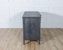 Gustavian Style Chest of Drawers in Black with Brass Hardware and Carved Details - 4223232