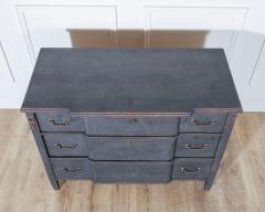 Gustavian Style Chest of Drawers in Black with Brass Hardware and Carved Details - 4223259