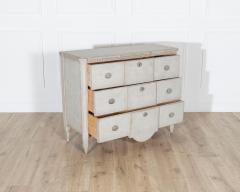 Gustavian Style Painted Chest of Drawers with Brass Handles - 4282377