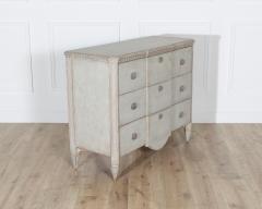 Gustavian Style Painted Chest of Drawers with Brass Handles - 4282388