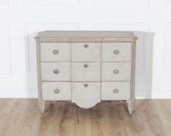 Gustavian Style Painted Chest of Drawers with Brass Handles - 4282389