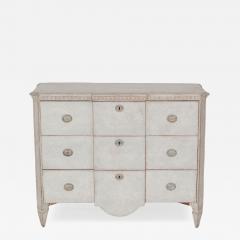 Gustavian Style Painted Chest of Drawers with Brass Handles - 4287988