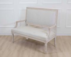 Gustavian Style Settee in Linen circa 1900 - 4758075