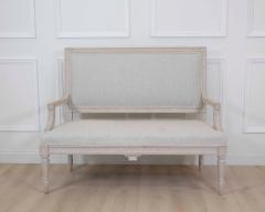 Gustavian Style Settee in Linen circa 1900 - 4758089