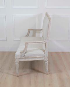Gustavian Style Settee in Linen circa 1900 - 4758095