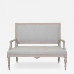 Gustavian Style Settee in Linen circa 1900 - 4760713