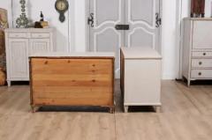 Gustavian Style Swedish Off White Painted Three Drawer Breakfront Chests a Pair - 3588064