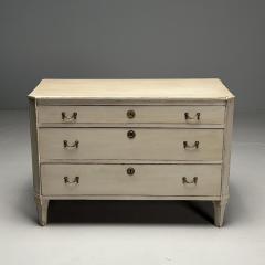 Gustavian Swedish Commode Gray Paint Distressed Brass Sweden 1900s - 3630150