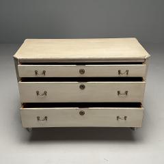 Gustavian Swedish Commode Gray Paint Distressed Brass Sweden 1900s - 3630158