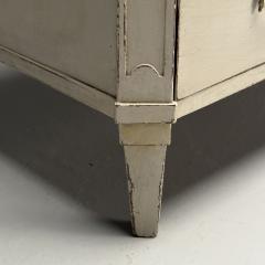 Gustavian Swedish Commode Gray Paint Distressed Brass Sweden 1900s - 3630172