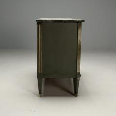 Gustavian Swedish Commode Green Paint Marble Brass Sweden 1980s - 3634473