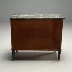 Gustavian Swedish Commode Green Paint Marble Brass Sweden 1980s - 3634474