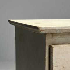 Gustavian Swedish Commode Grey Paint Distressed Brass Sweden 1940s - 3633827