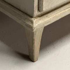 Gustavian Swedish Commode Grey Paint Distressed Brass Sweden 1940s - 3633828