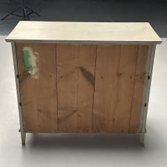 Gustavian Swedish Commode Grey Paint Distressed Brass Sweden 1940s - 3633834
