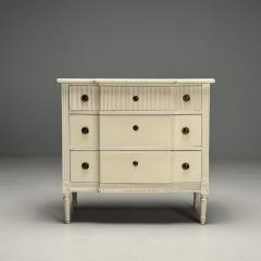 Gustavian Swedish Commode Louis XVI Style White Paint Distressed 1990s - 3633290